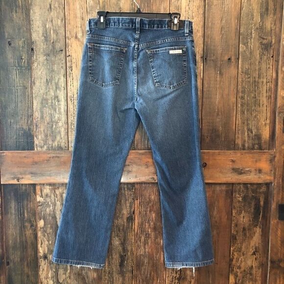 Calvin Klein Sz 8 Blue Denim Classic Bootcut Blue Western Rustic Jeans - Picture 5 of 6